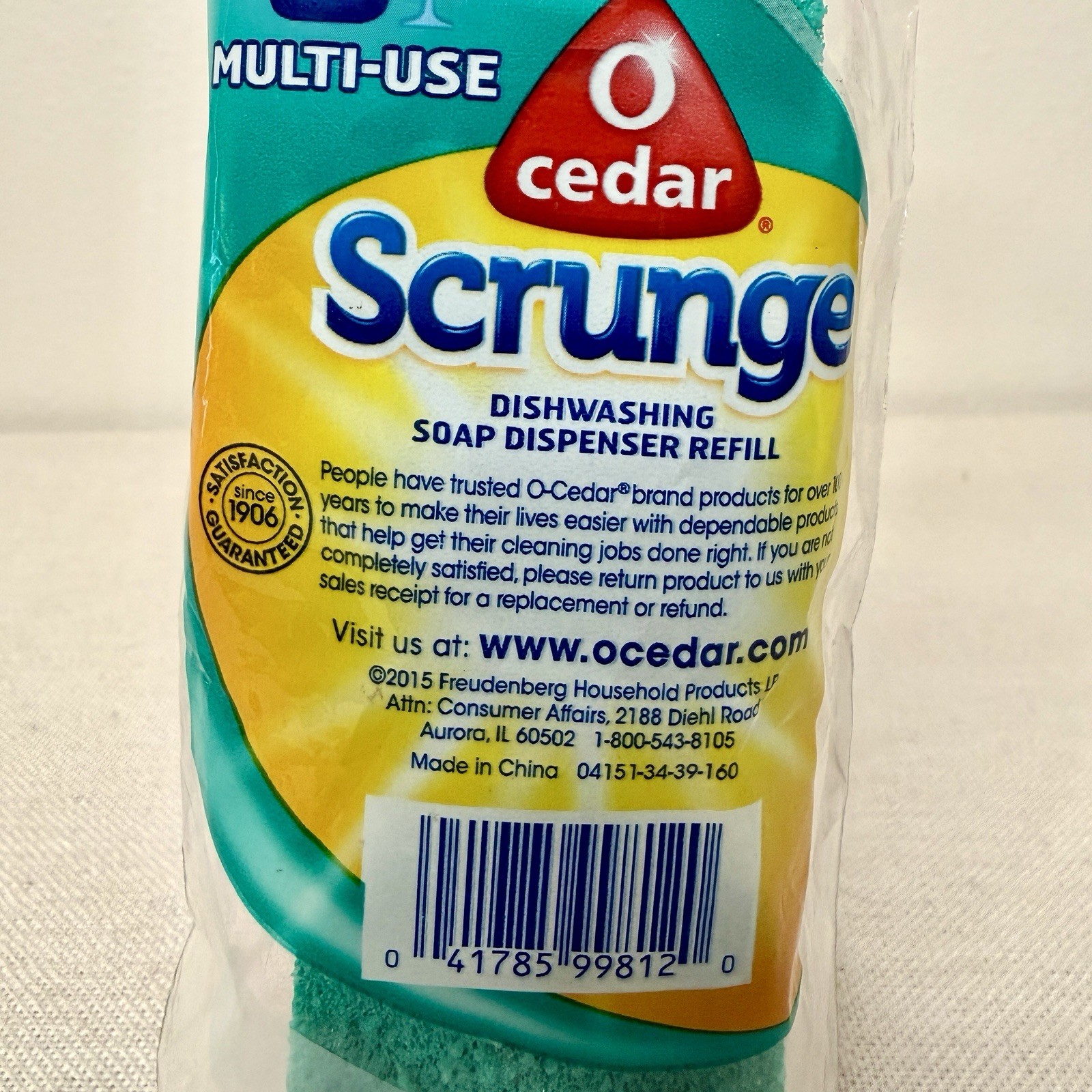 2 Pack O-Cedar Scrunge Multi Use Dishwasher Soap Dispenser Wand Refill 2015 NOS