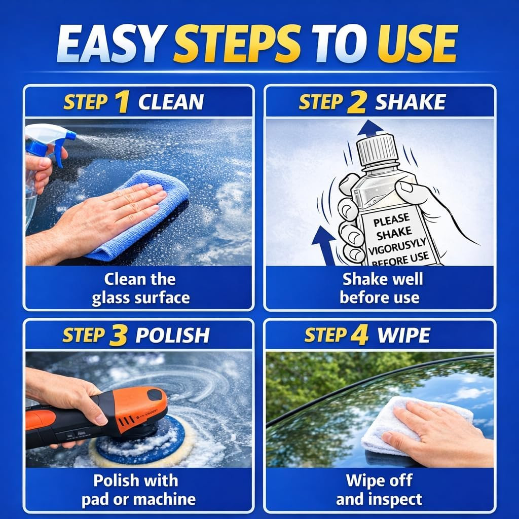 6.6 fl oz (200 ml) Cerium Oxide Glass Polishing Liquid – Deep Cleaning Glass & R