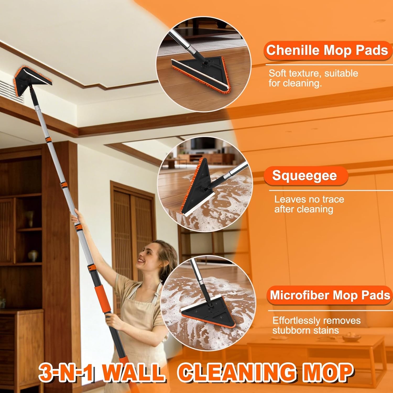 26FT Reach Duster Cleaner Kit, Dusters for Cleaning with Extension Pole, Baseboa