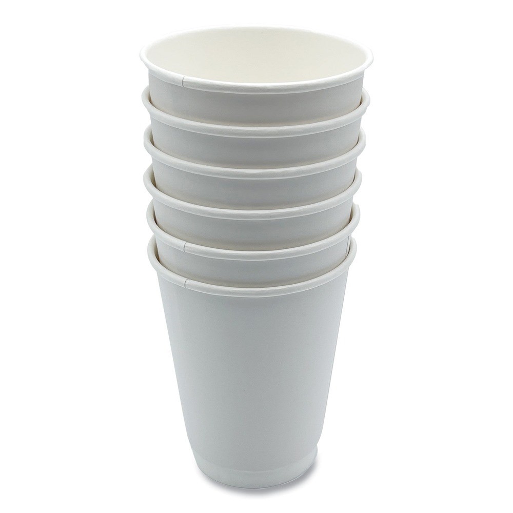 Boardwalk DW12HCUP 12 oz Double-Walled Paper Hot Cups – White (500/Carton) New