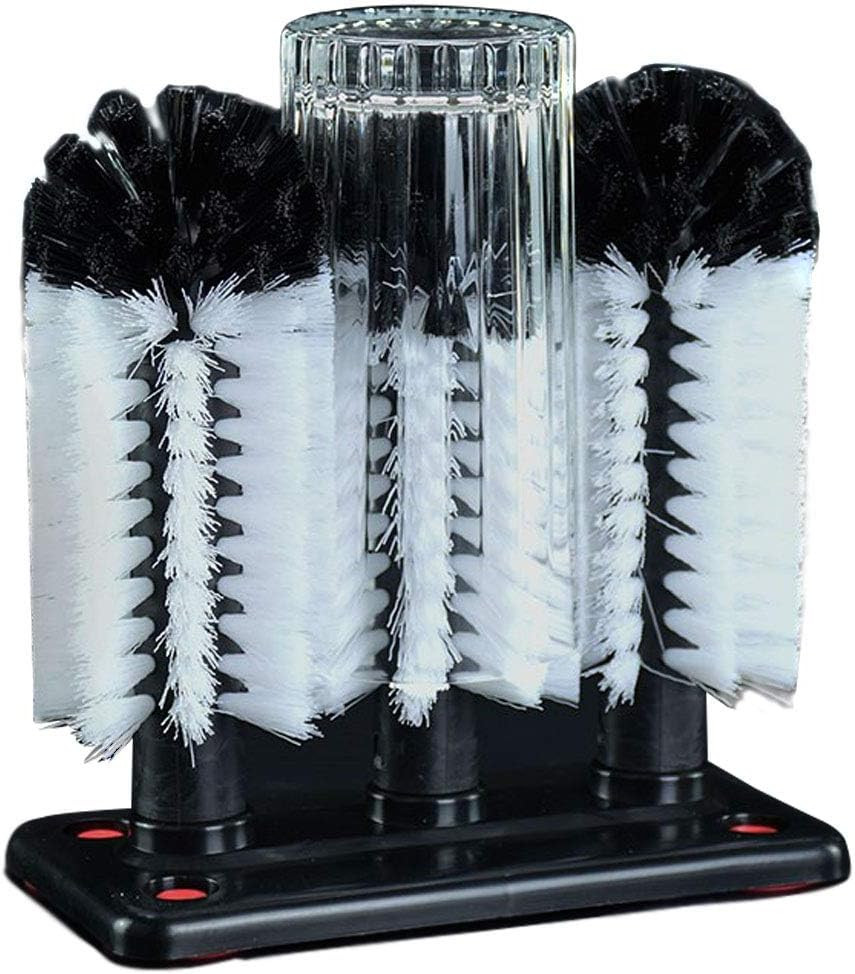Water Bottle Cleaning Brush Glass Cup Washer with Suction Base 3 Head Bristle Br