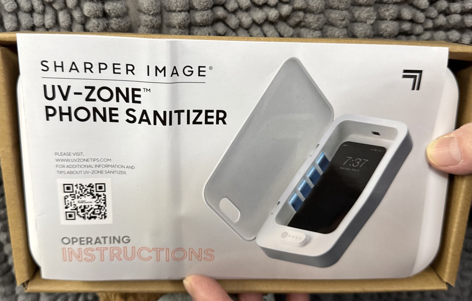 Sharper Image UV-Zone Phone Sanitizer New
