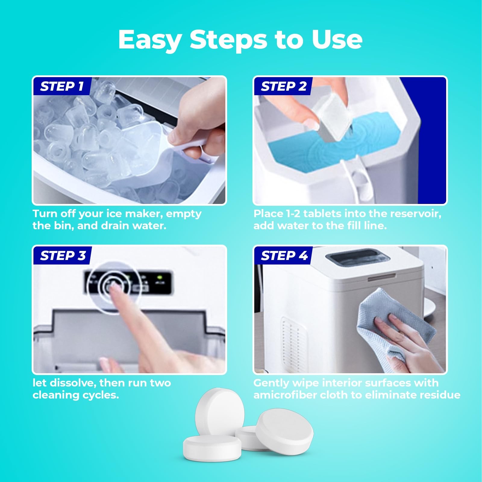 Ice Machine Cleaner (36 Pack), Ice Machine Descaler, Nickel Safe Cleaner and …
