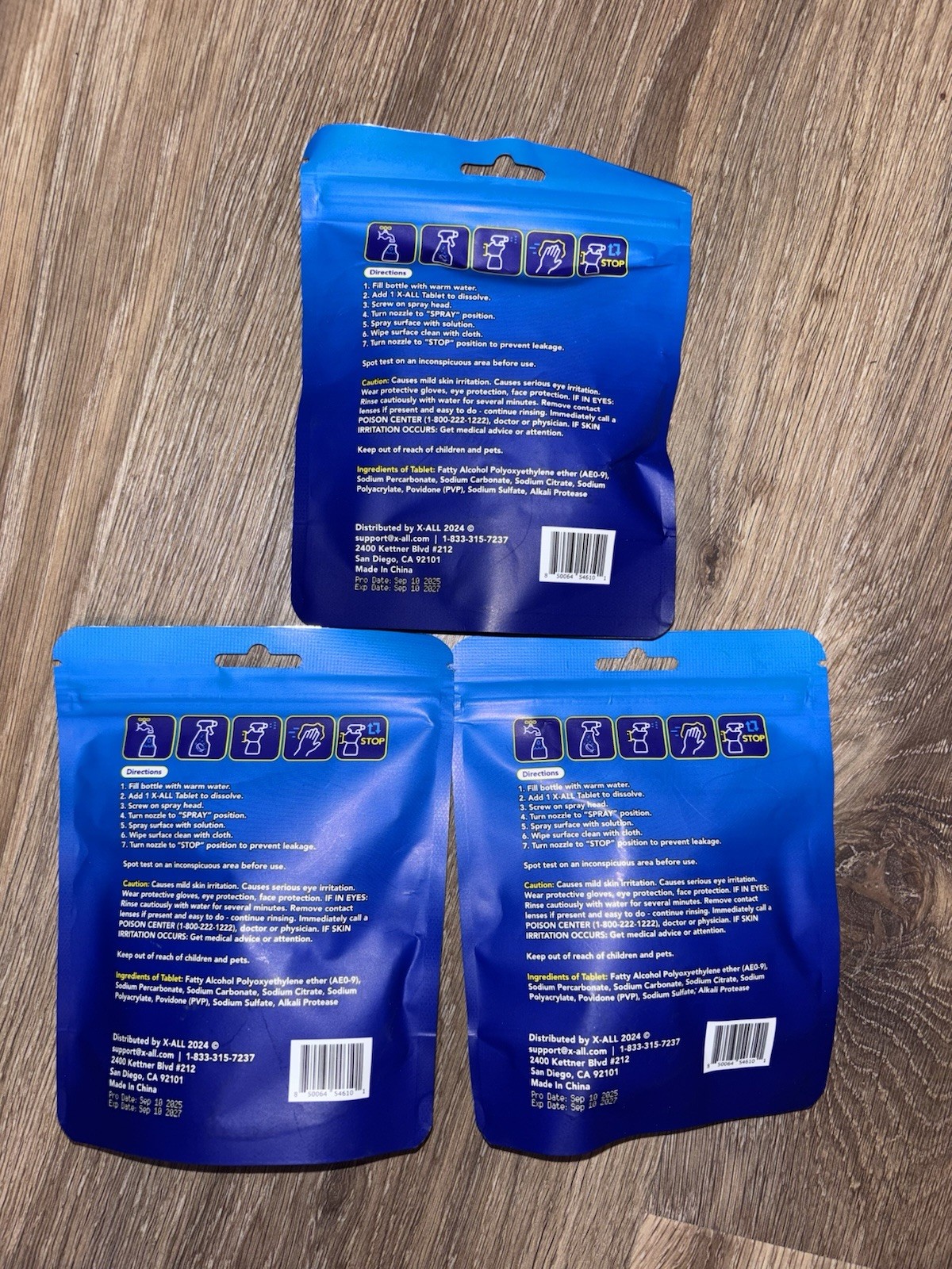 3 Pack Lot X-ALL Multi Purpose Cleaning Tablets With 5 Tablets Per Pack