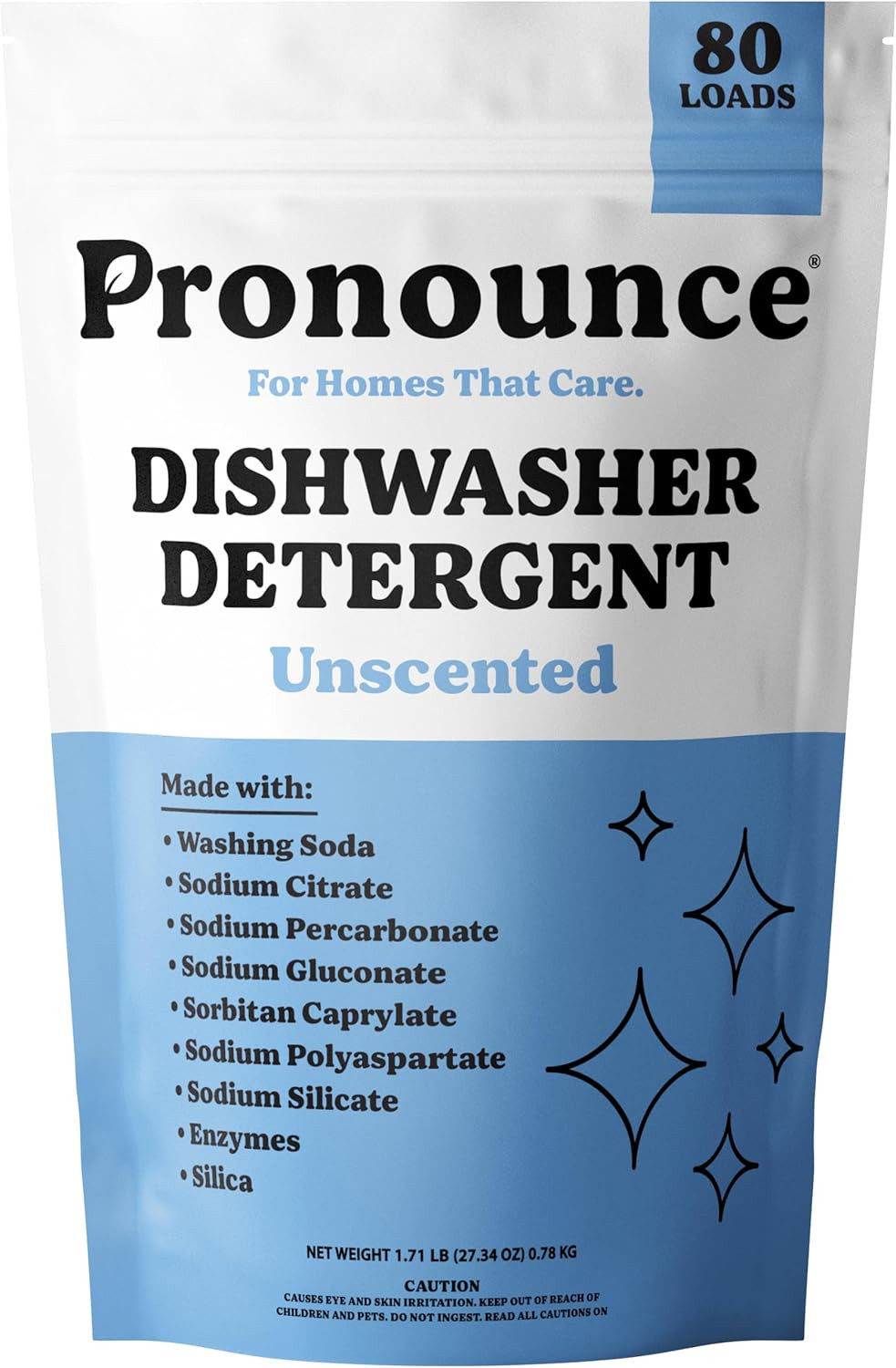 Dishwasher Detergent Powder – Cleaner Ingredients, Fragrance Free – Ultra Concen