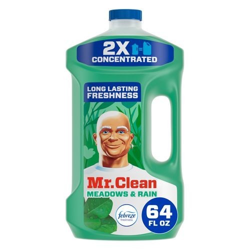 Mr. Clean Multipurpose Cleaner with Febreze, Meadows & Rain, 64oz Bottle, 4/CT