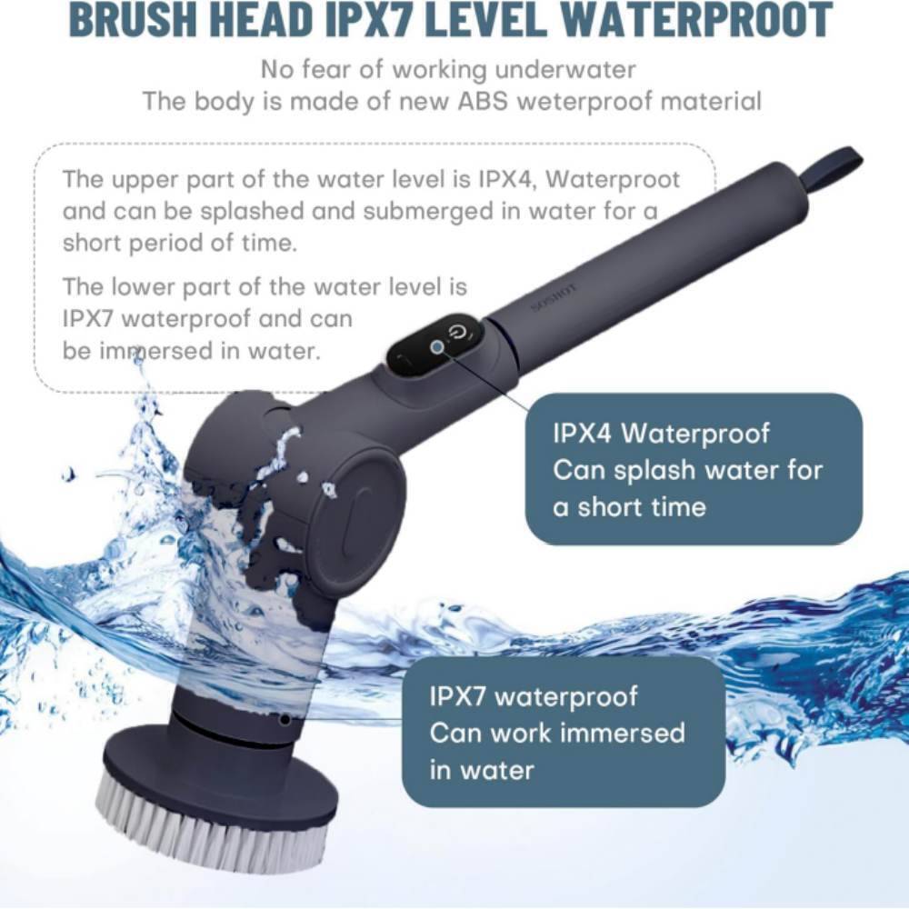 Q500 Electric Power Brush with 8 Cleaning Heads Cordless Rechargeable Cleaner