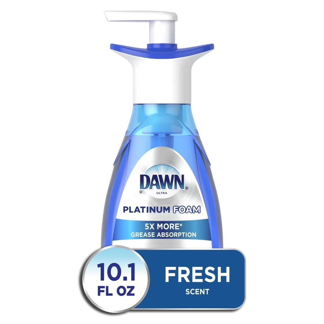 Dawn Platinum Foam Dishwashing Foam, Fresh Rapids Scent, 10.1 Fl Oz one pack