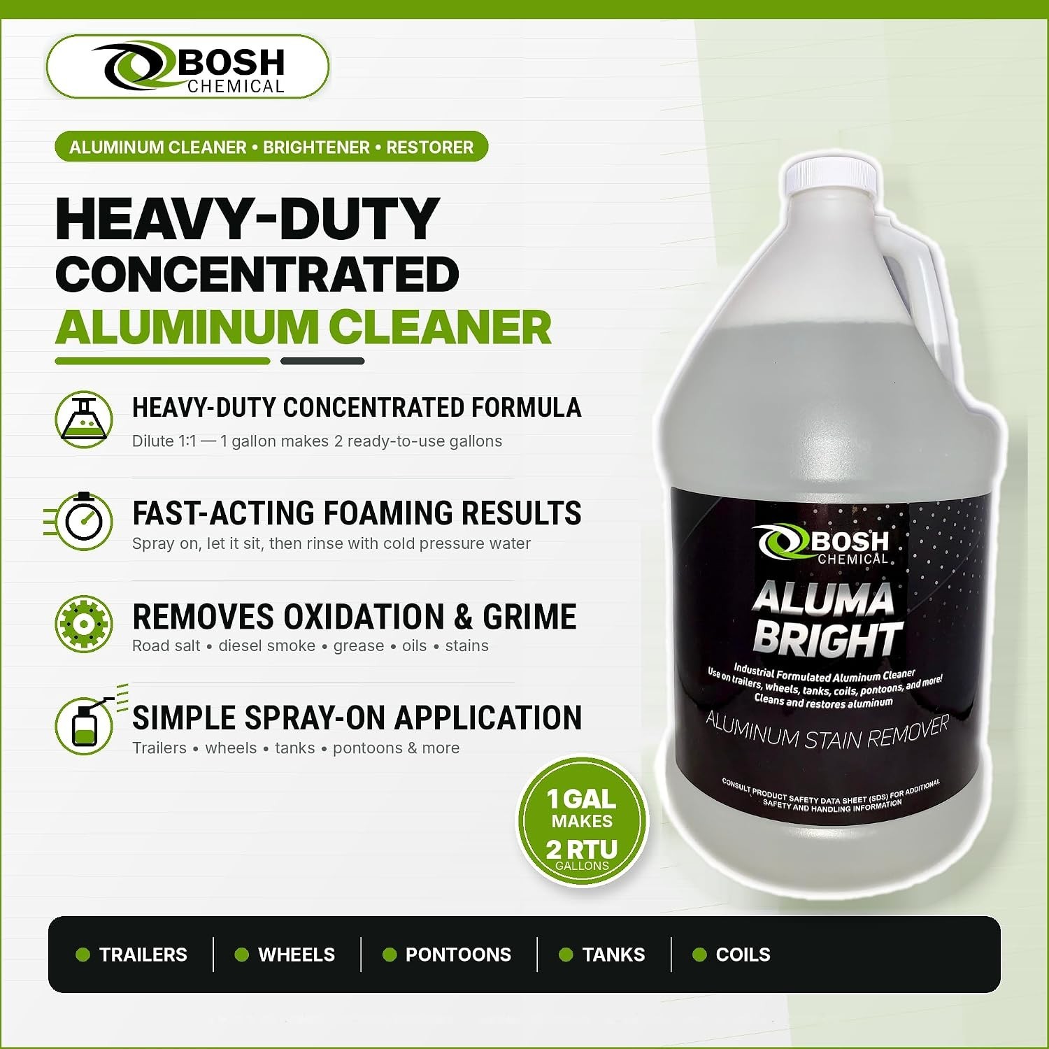 Aluma Bright, Aluminum Cleaner and Brightener, 1 Gallon Concentrate
