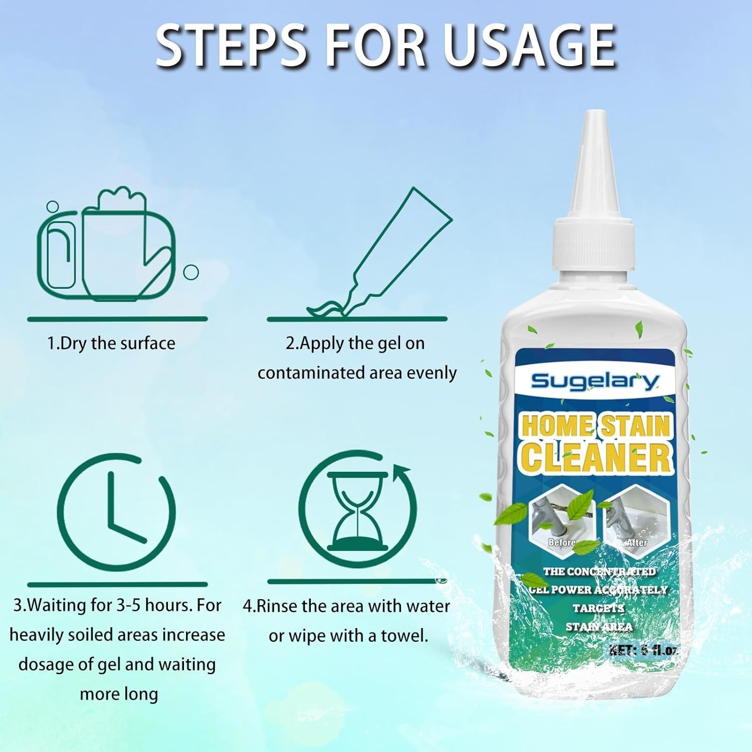 5 fl oz Mold Stain Cleaner Gel for Effortless Home Cleaning & Stain Removal
