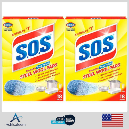 Steel Wool Soap Pads 18 Pack Scouring Cleaning Pads 2 Boxes