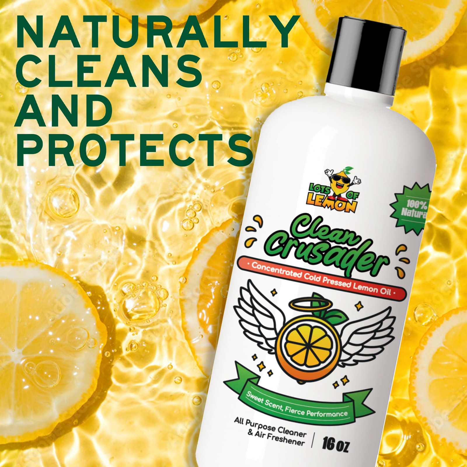 – Clean Crusader Cold Pressed Lemon Oil Concentrate – All Purpose Cleaner & F…