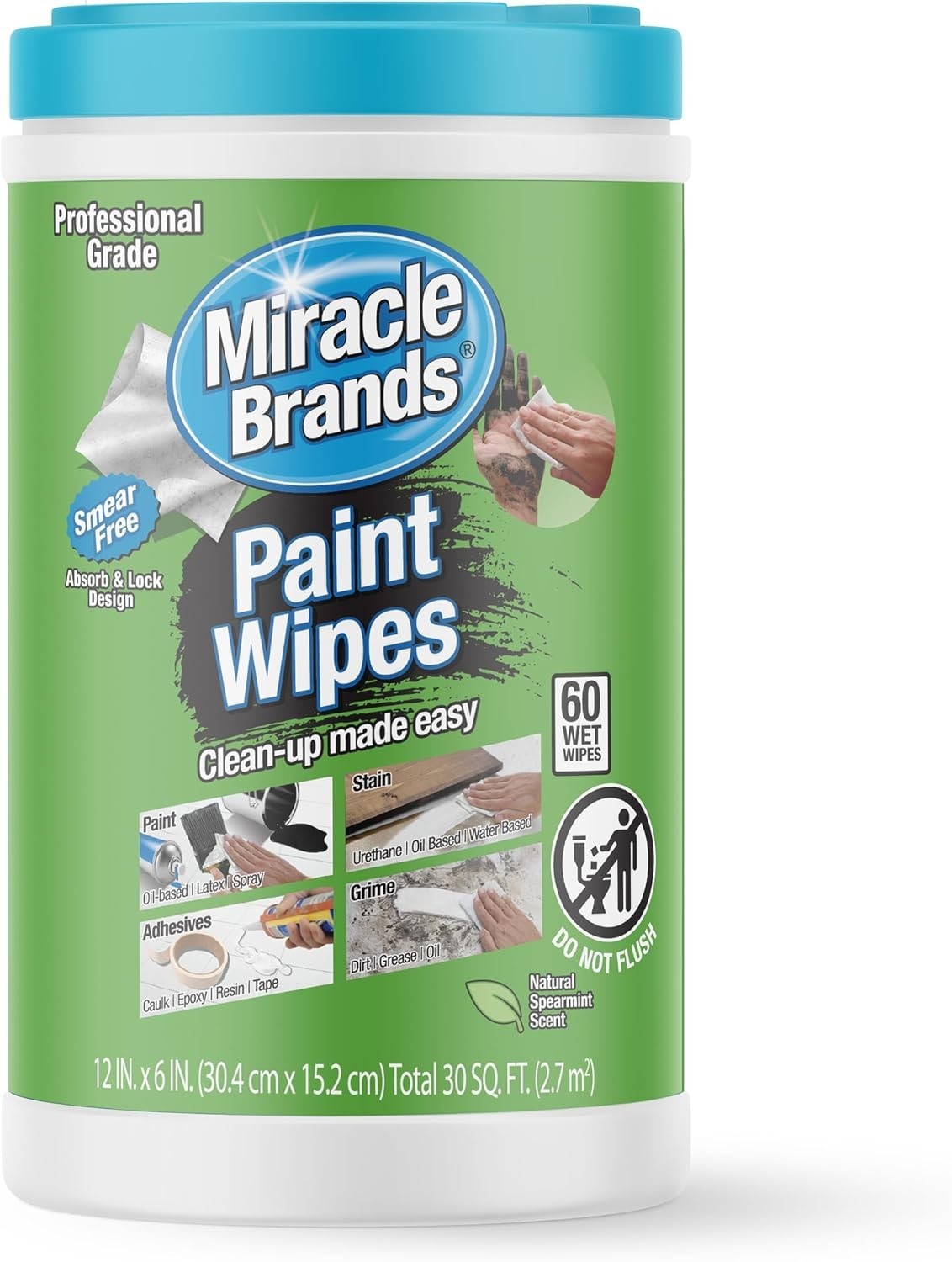 Miraclewipes: Heavy-Duty Paint & Surface Cleanup Wipes (60 Count)