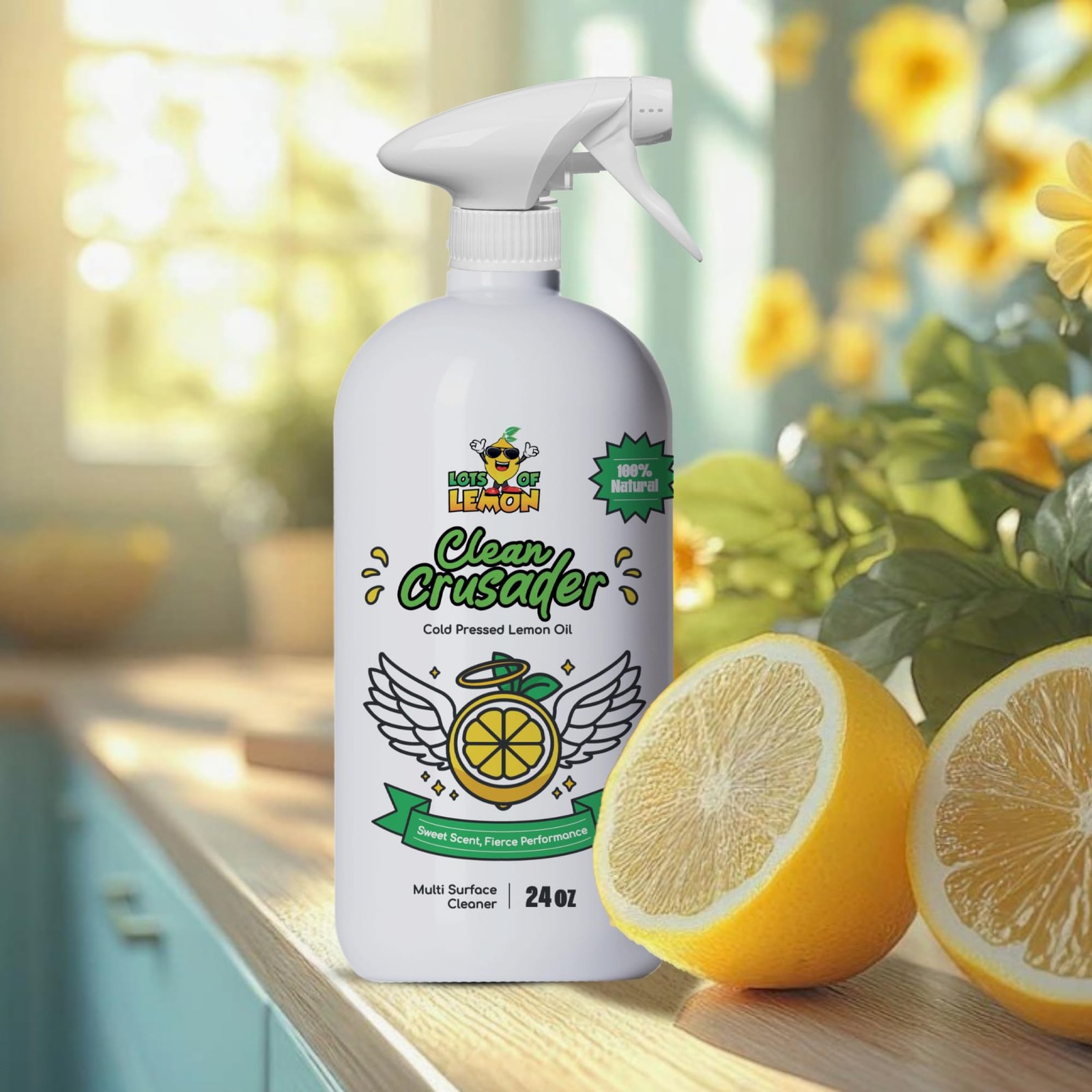 – Clean Crusader Cold Pressed Lemon Oil All Purpose Cleaning Spray for Kitche…