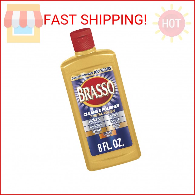 RECKITT BENCKISER Brasso 2660089334 8 oz Metal Polish for Brass, Copper, Stainle