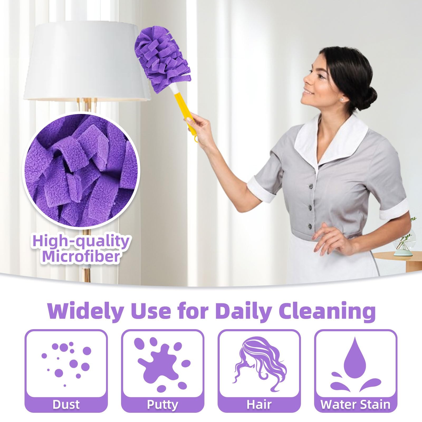 12 PCS Fleece Reusable Duster Refills for Swiffer, Washable Heavy Duty Duster…