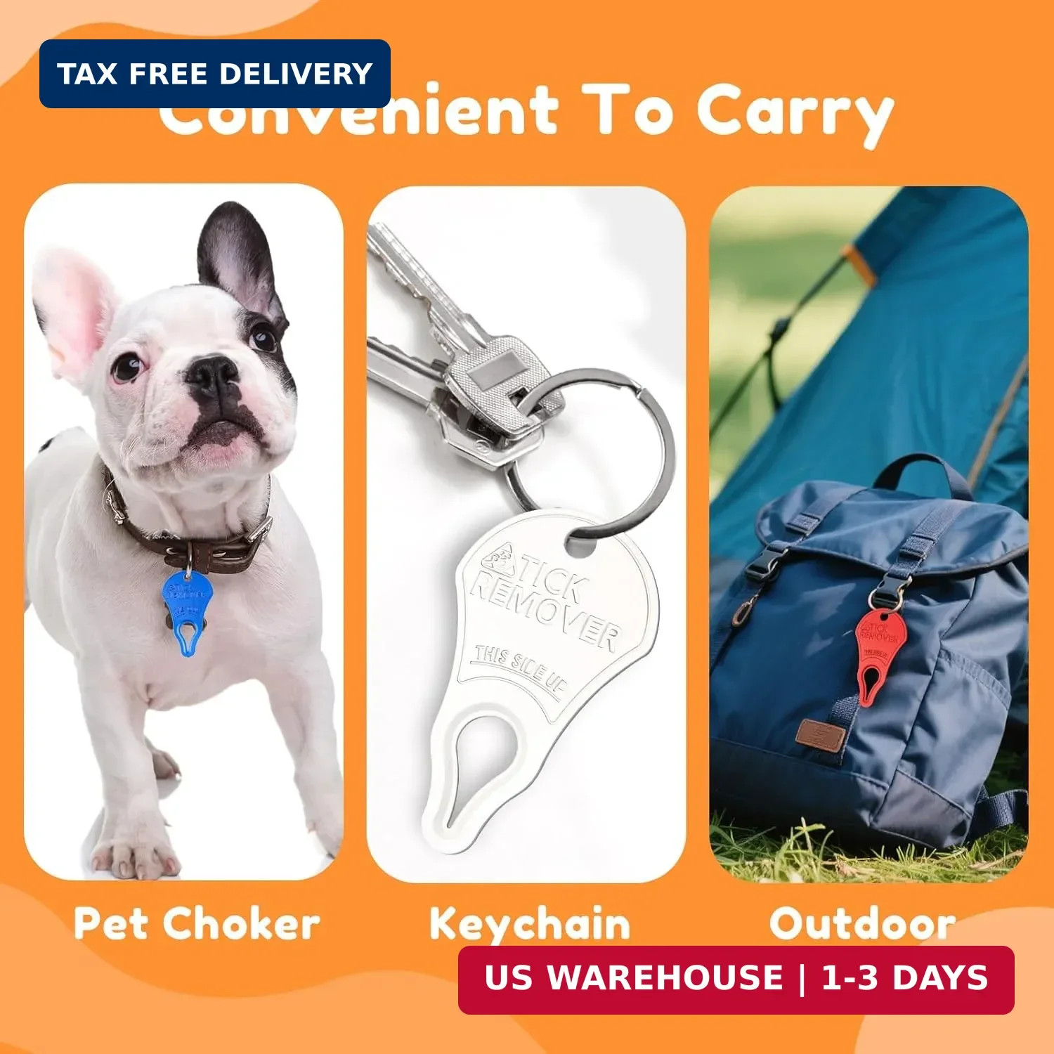 3 Pack Tick Remover Tool for Dogs Pets Humans Safe Outdoor Tick Key Essentials