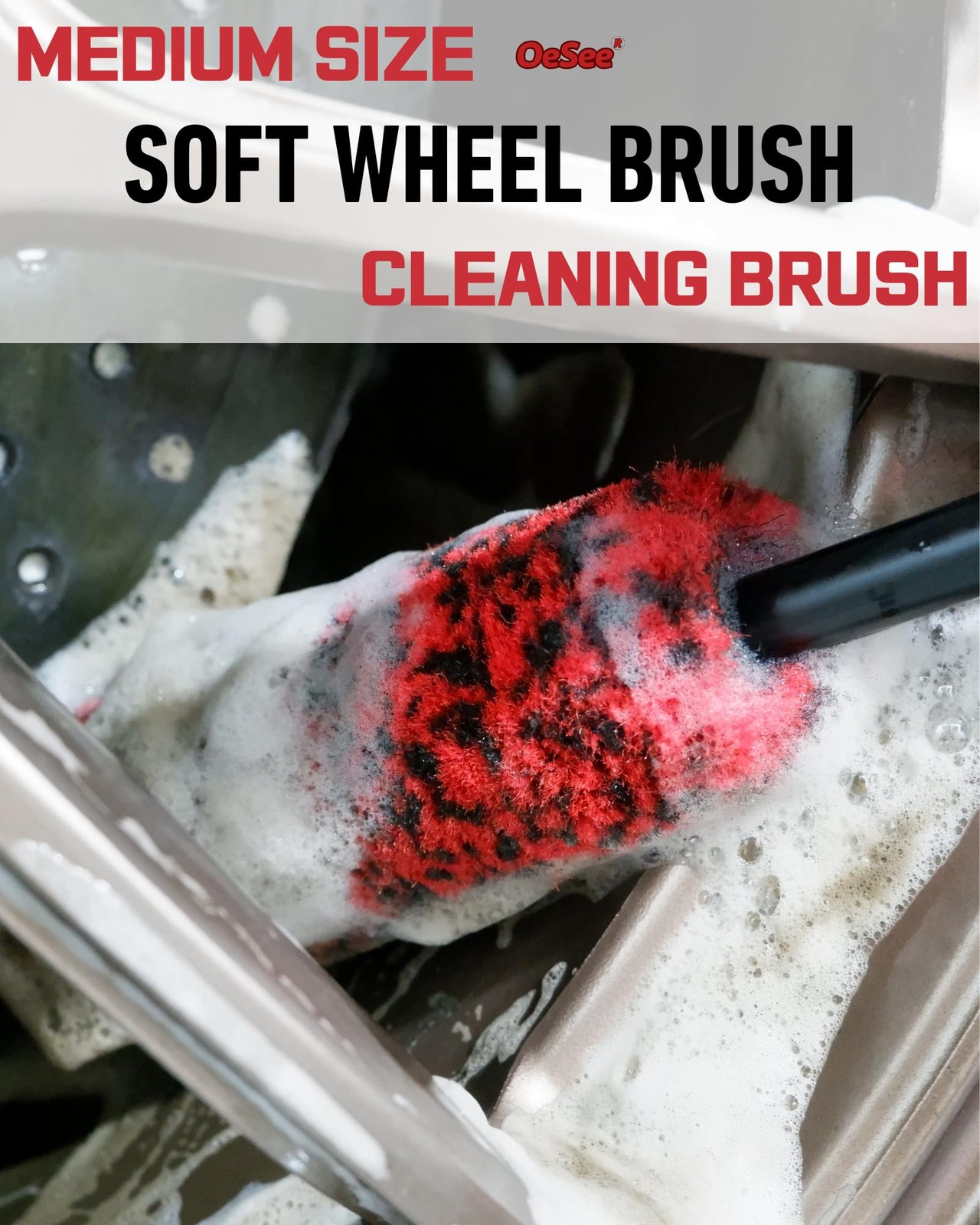 Professional 4 Pack Long Handle Wheel Brush Kit For Cleaning Wheel And Tire 2x S