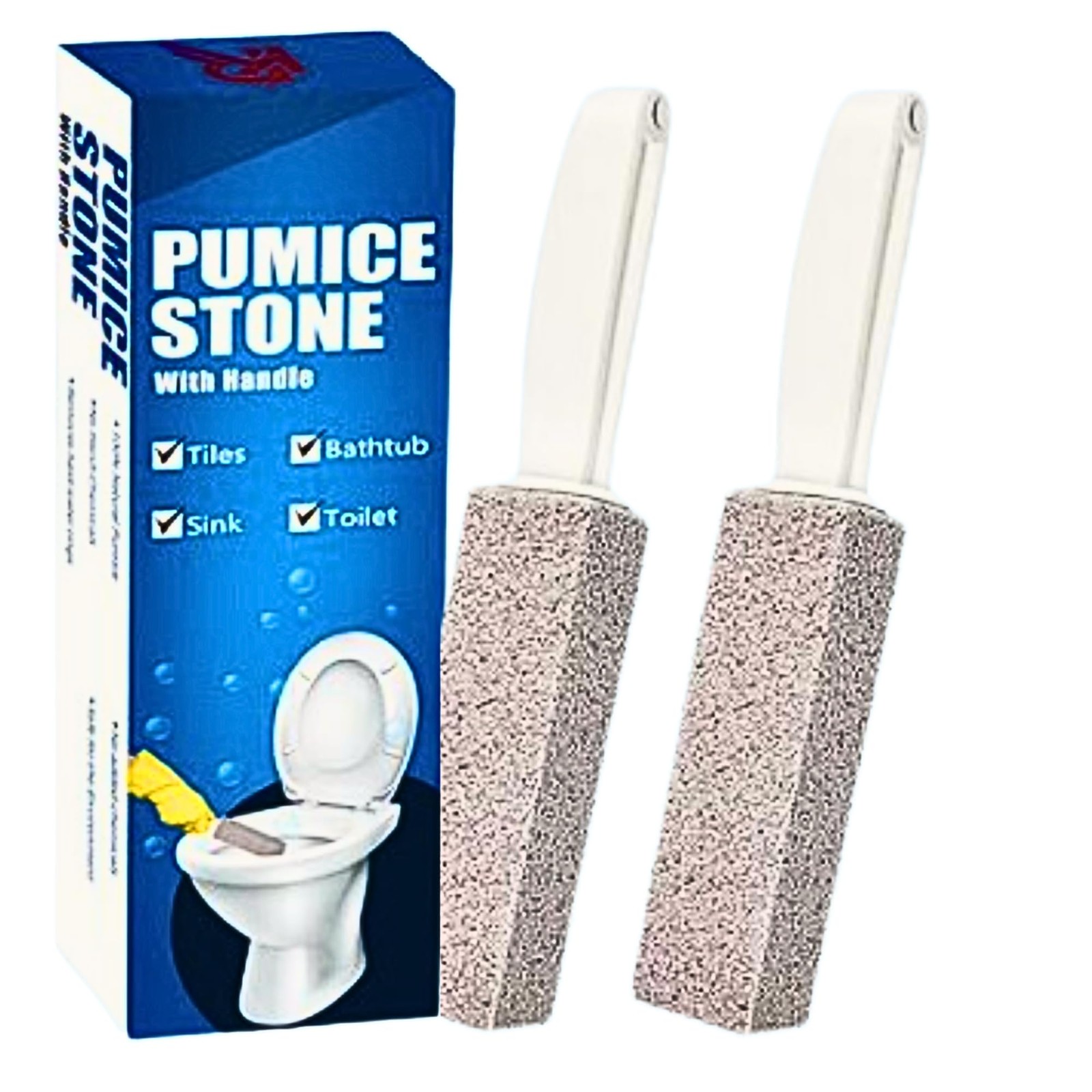 2 Pack Ring King Pumice Stone Bowl Cleaner with Handle, Hard Water Build up ,…