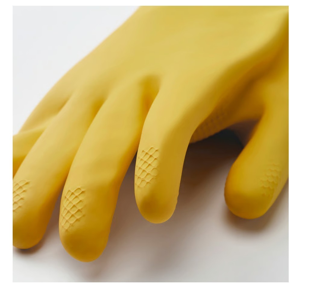 New IKEA RINNIG Yellow Cleaning Gloves Size M