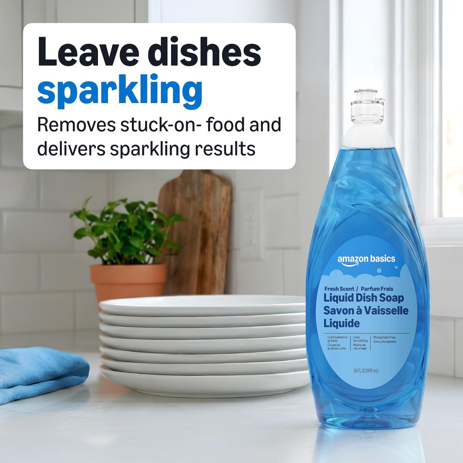 Dish Soap, Fresh Scent, 50 Fl Oz, Pack of 1, Packaging May Vary