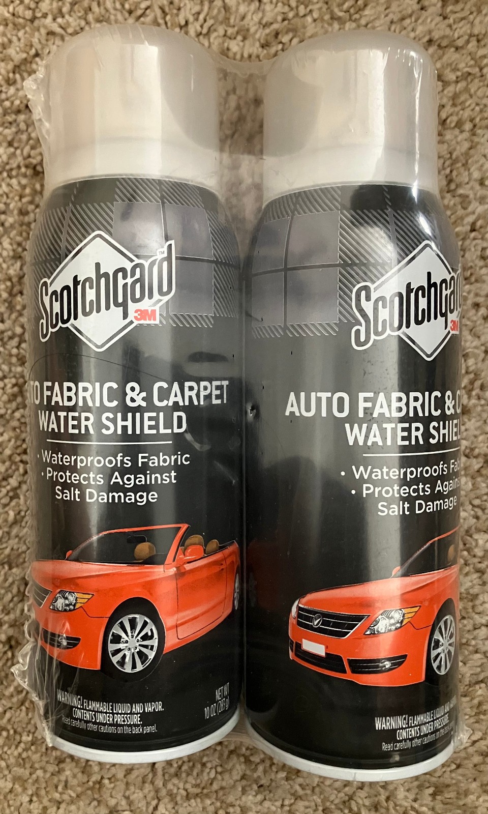 Scotchgard Auto Fabric & Carpet Water Shield, 20 Ounces (Two, 10 Ounce Cans) NIP