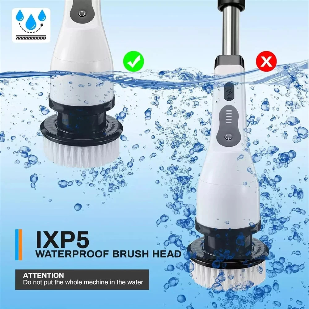 9 in 1 Electric Spin Scrubber Handheld Cleaning Brush Electric Scrubber Power