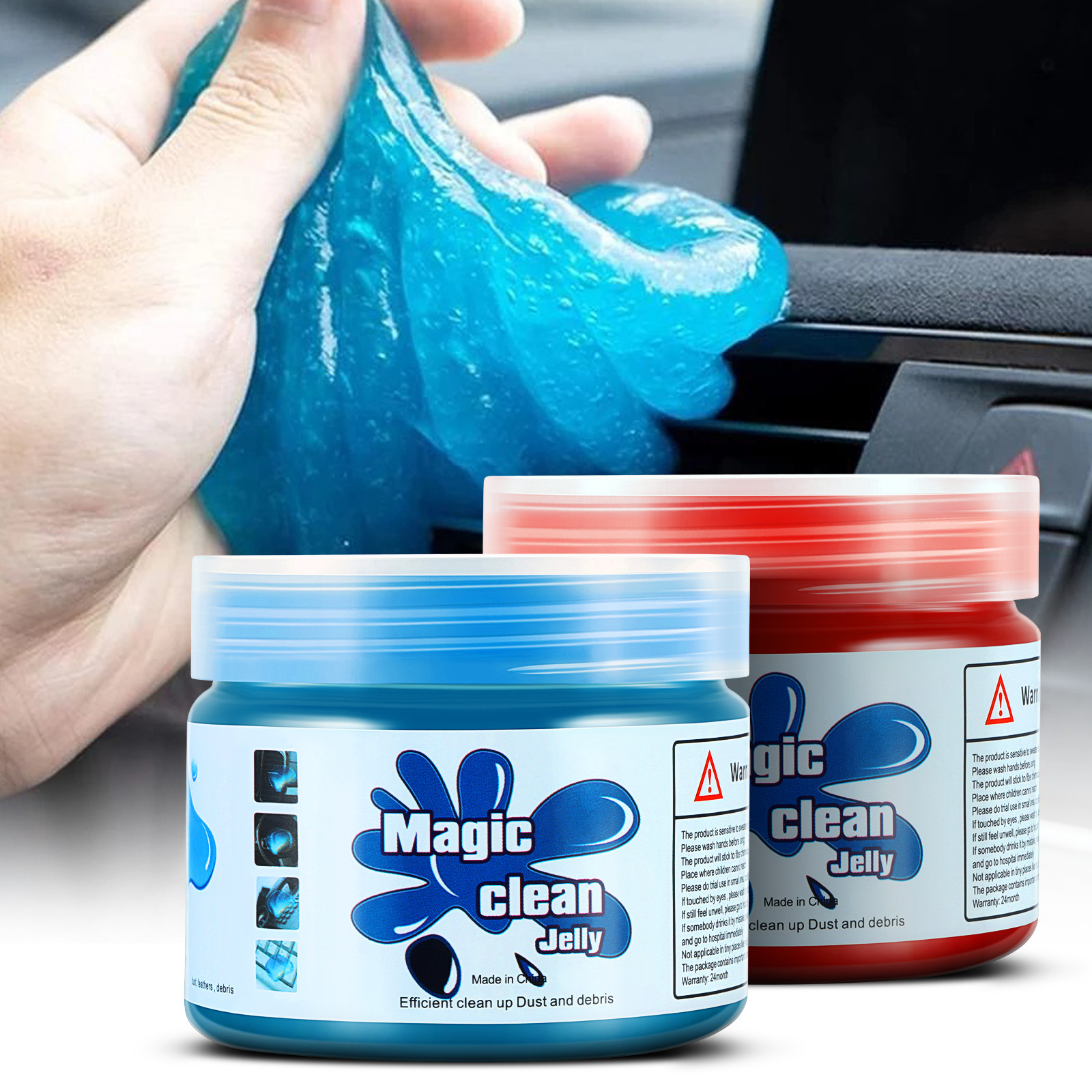 2 Piece Cleaning Gel Jelly Multi Purpose Detailing Tool Dust Home Car Keyboard