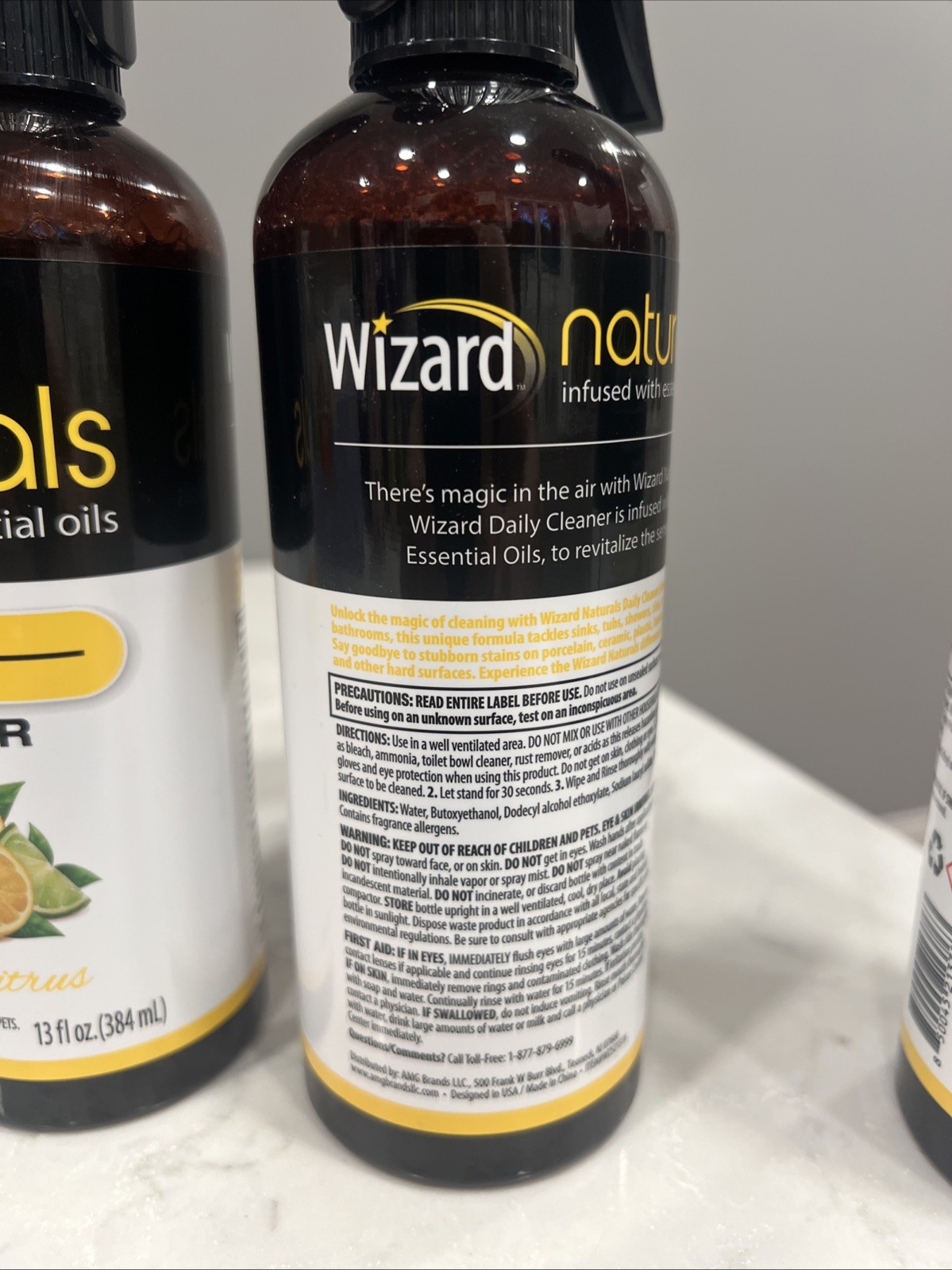 4x Wizard Naturals In W/Essentials Oils Daily Cleaner Sunny Citrus 13oz New DBF