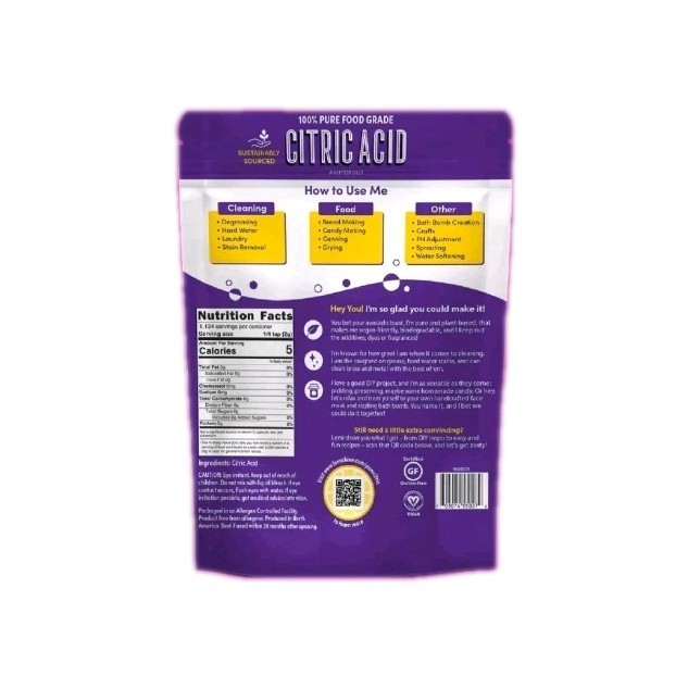Lemi Shine 100% Citric Acid Powder 5 Pound Bag l Pure Food-Grade Flavor Enhan…