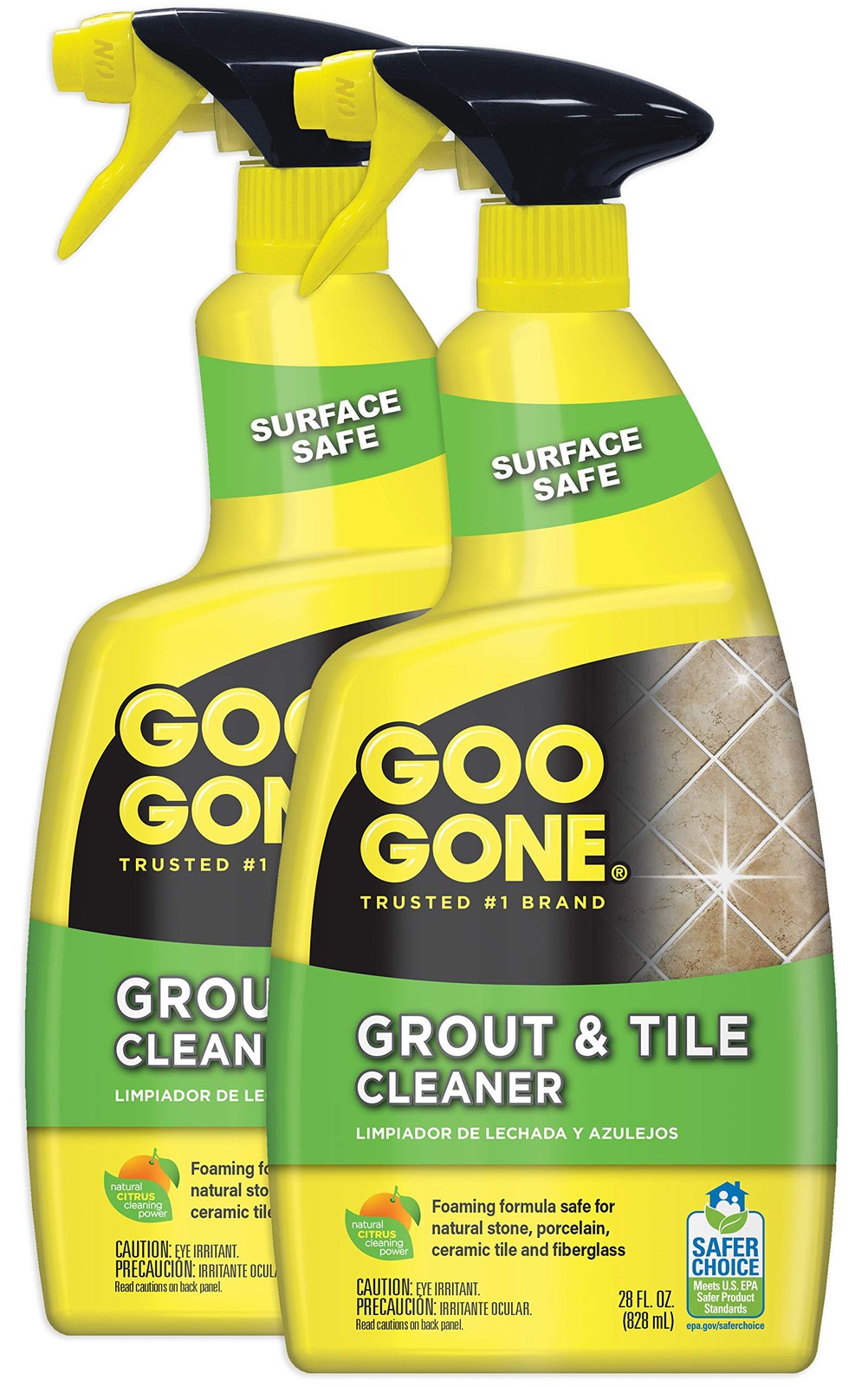 Grout and Tile Cleaner Safe on Tile Ceramic Porcelain 28 Ounce pack of 2