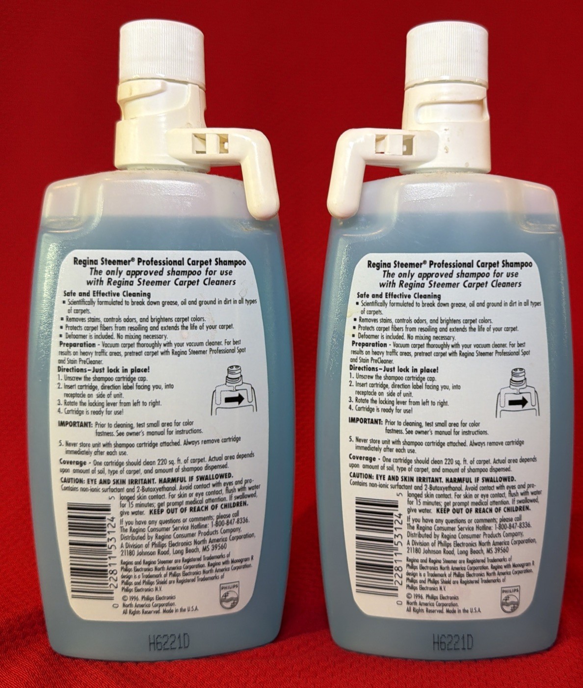 1996 2 Regina 15 oz Steemer Professional Carpet Shampoo Deodorizes New Unopened
