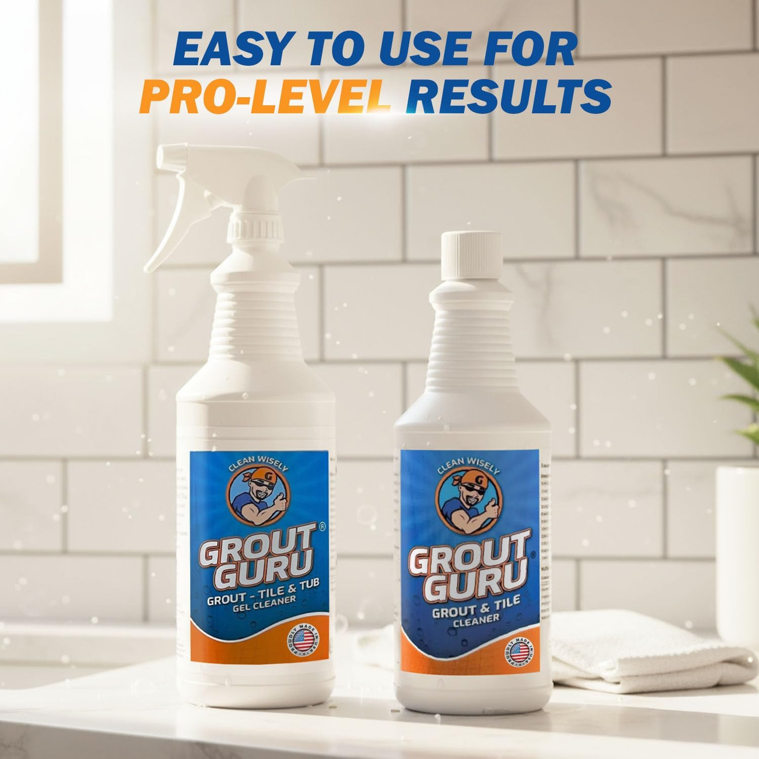 Professional Gel Grout Cleaner Spray, Heavy Duty Tile Grout Cleaner for Tub & Wa