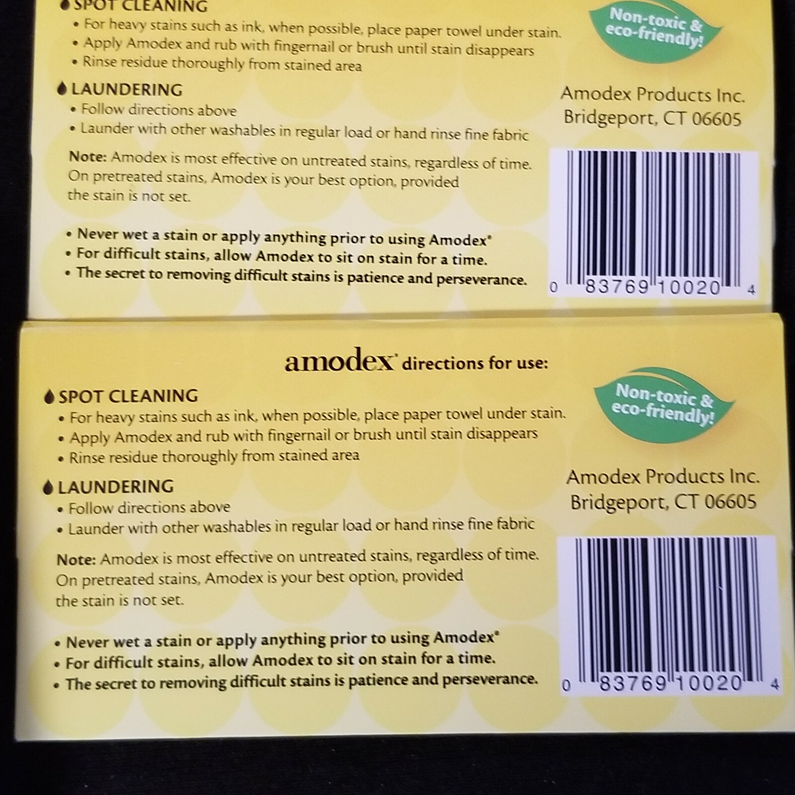 Amodex – Non-Toxic – Ink & Stain Remover & Stain Wipe Set – Brand New