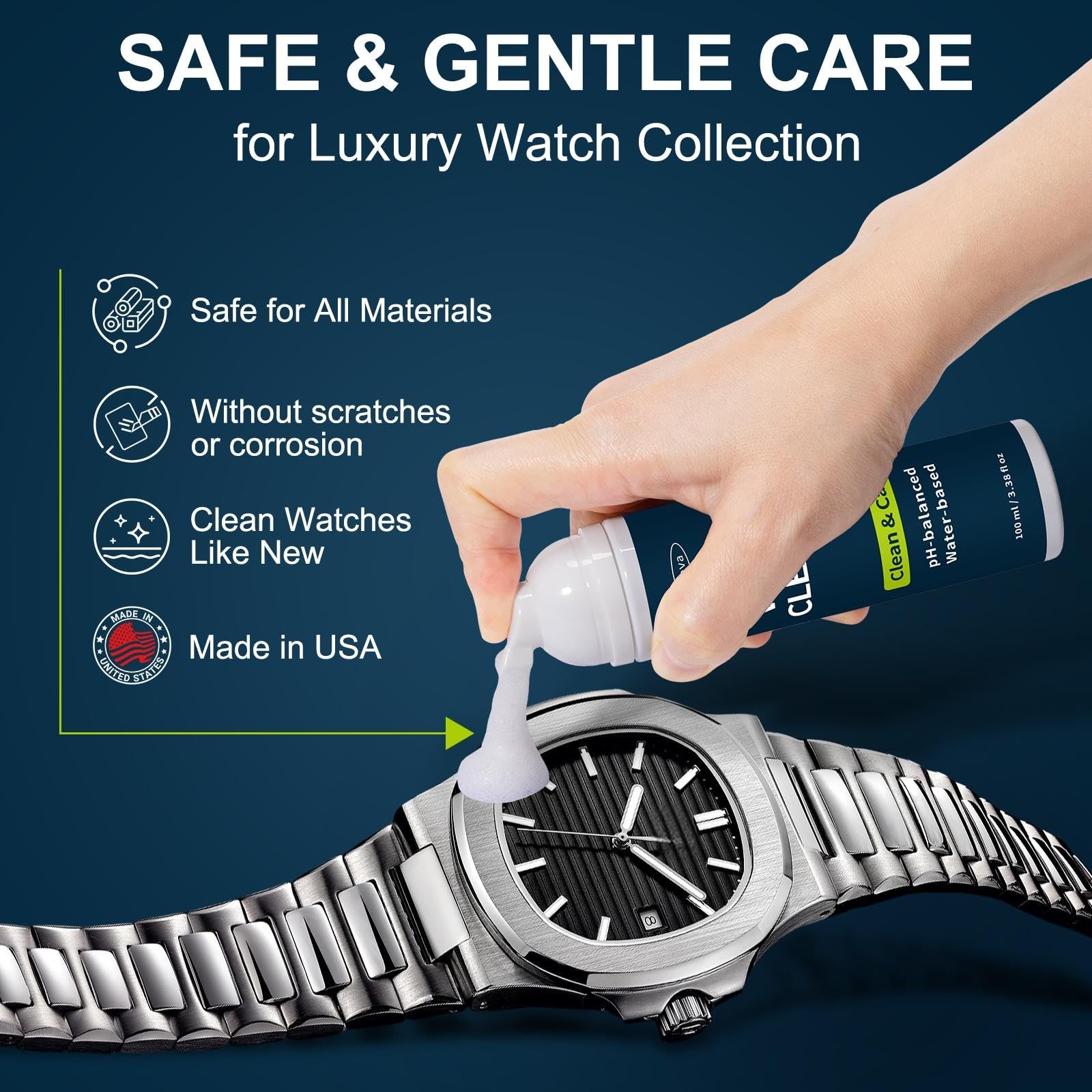 Cleaning Kit, for Deluxe Watches, Safe on All Metals & Crystals, Remove Dirt …