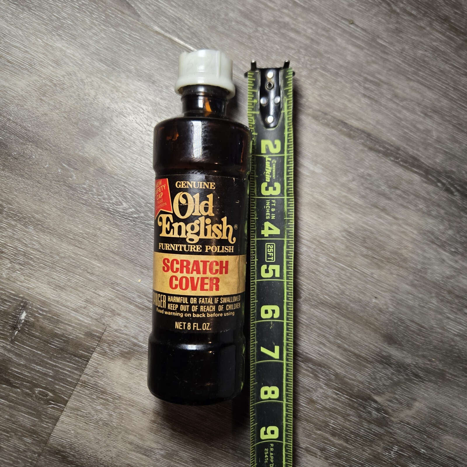 Rare VTG Old English Furniture Scratch Cover Polish Glass Bottle 8 FL OZ