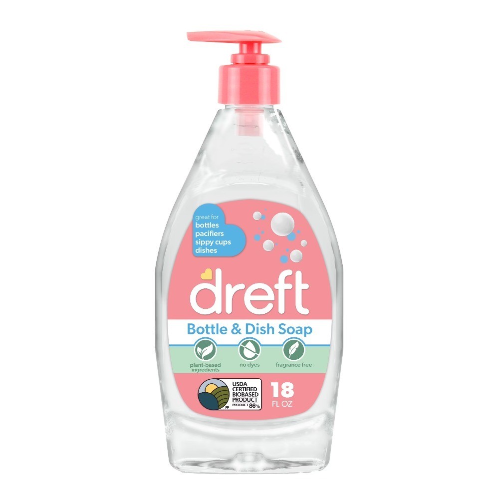 Plant-Based Liquid Dish Soap and Dishwashing Detergent for Baby Bottles