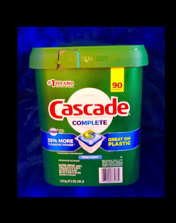 90ct CASCADE Complete Dawn Grease Fight DISHWASHER DETERGENT Packs FRESH SCENT