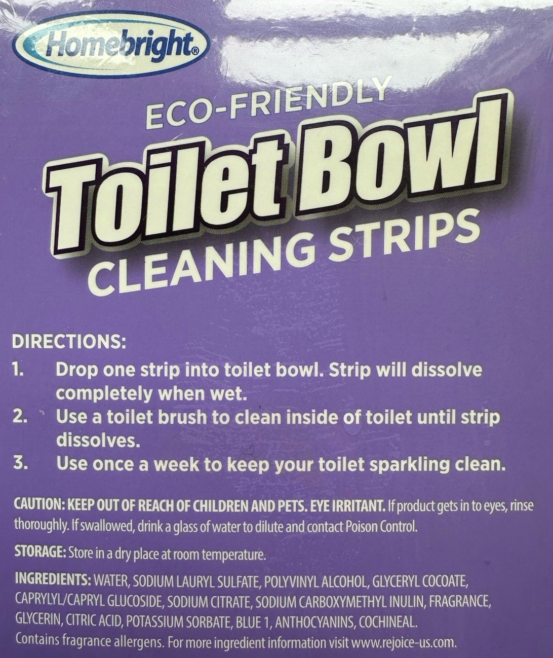 2x Homebright Eco Friendly Toilet Bowl Cleaning Strips Lavender Vanilla