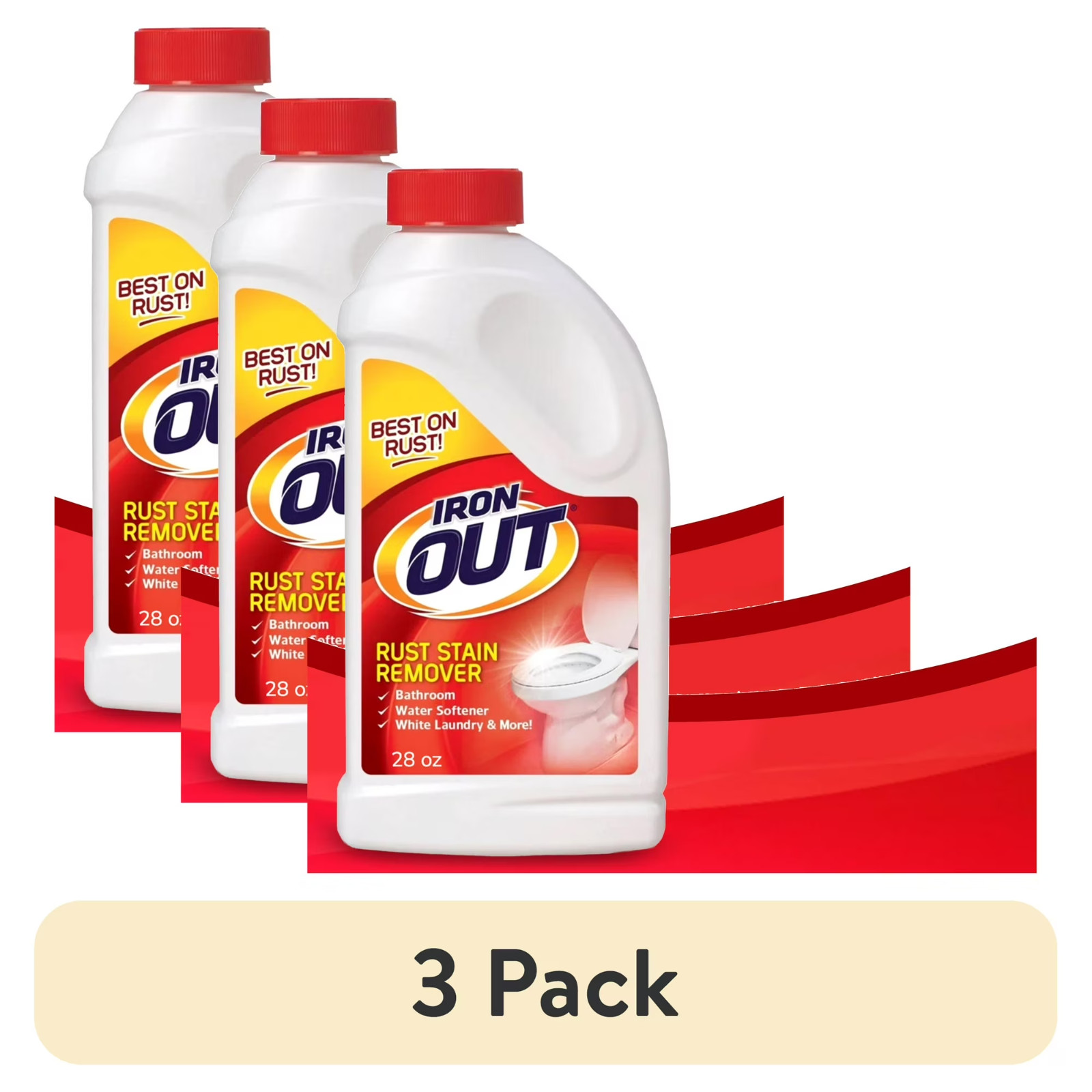 (3 pack) IRON OUT Rust Stain Remover Powder, 1 lb 12 oz Bottle