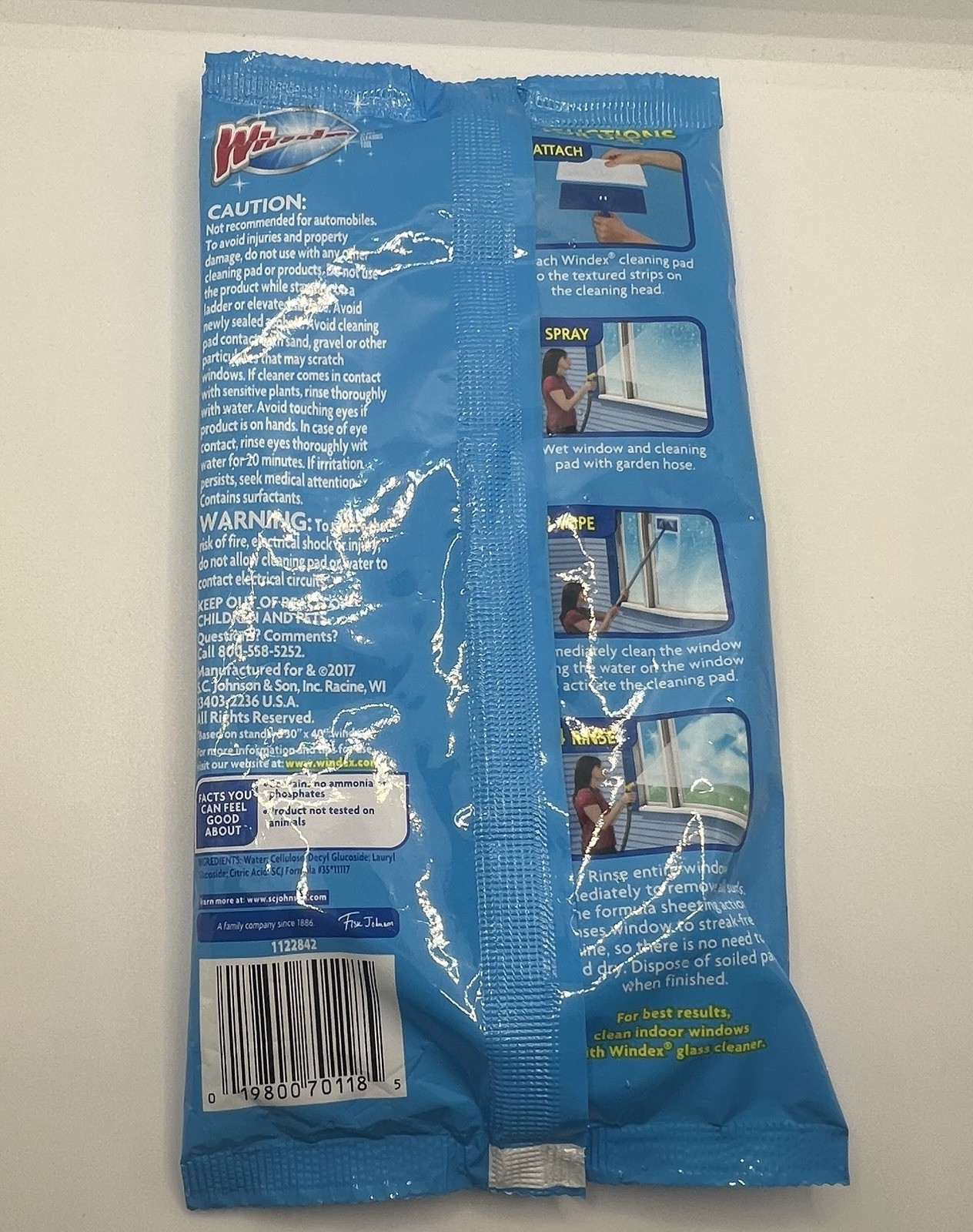 NEW Windex Outdoor Refill Pads for Cleaning Glass, Windows 1 package (2 pads)