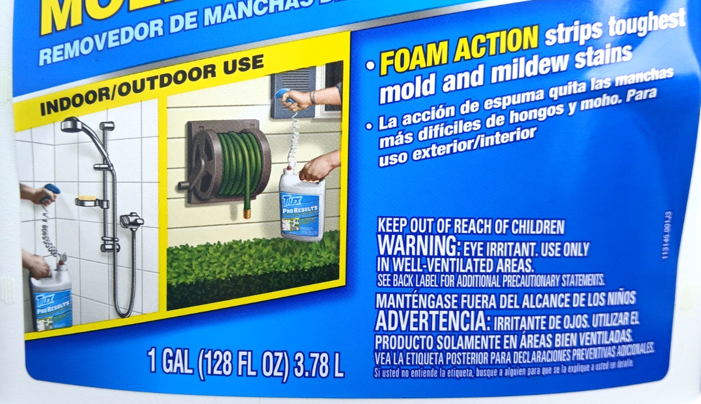 Tilex Pro Results Mold & Mildew Stain Remover Indoor Outdoor 1 Gallon Foam Actio