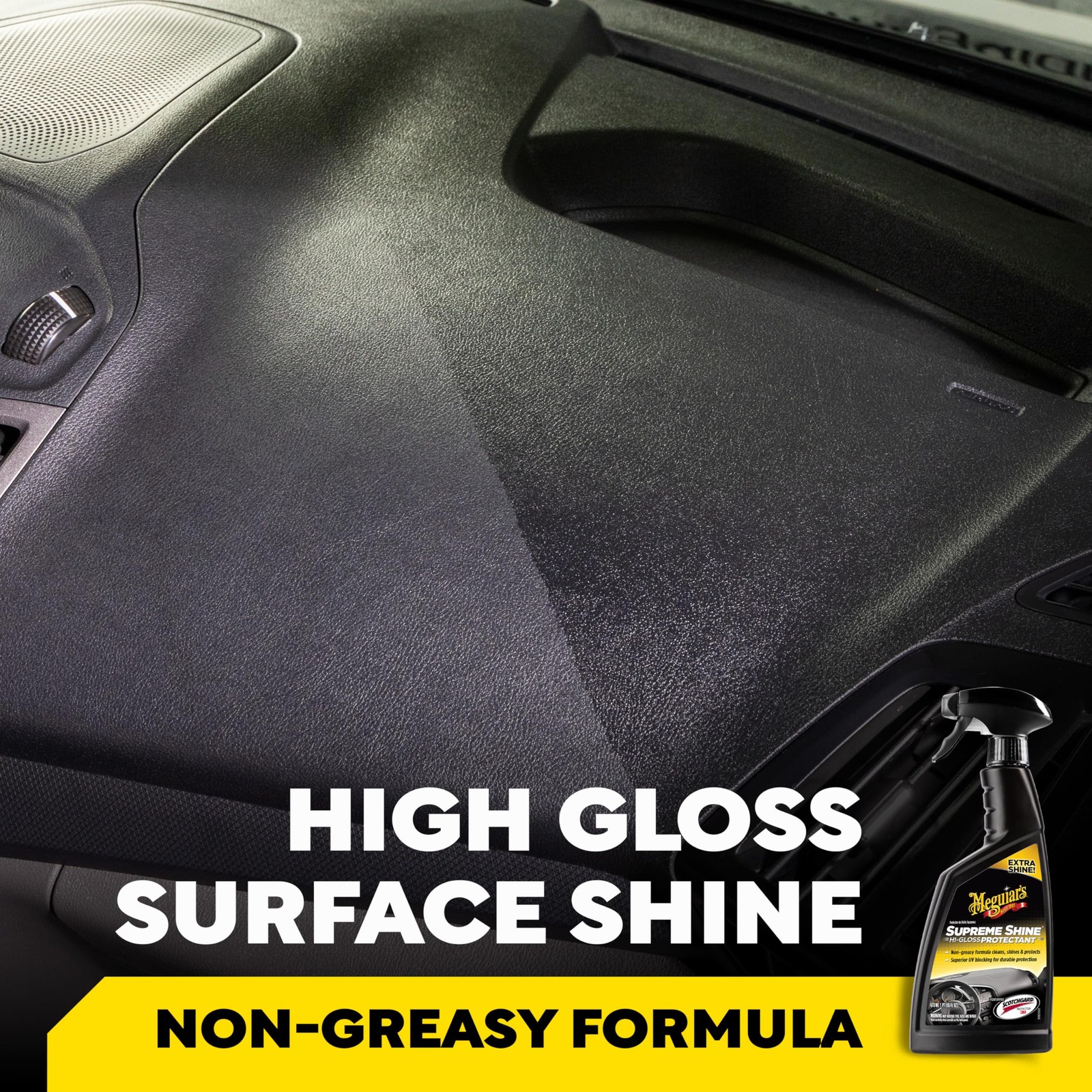 Meguiar’s G4016 Supreme Shine Protectant, 16 Oz, Car Interior Cleaner/Protectant