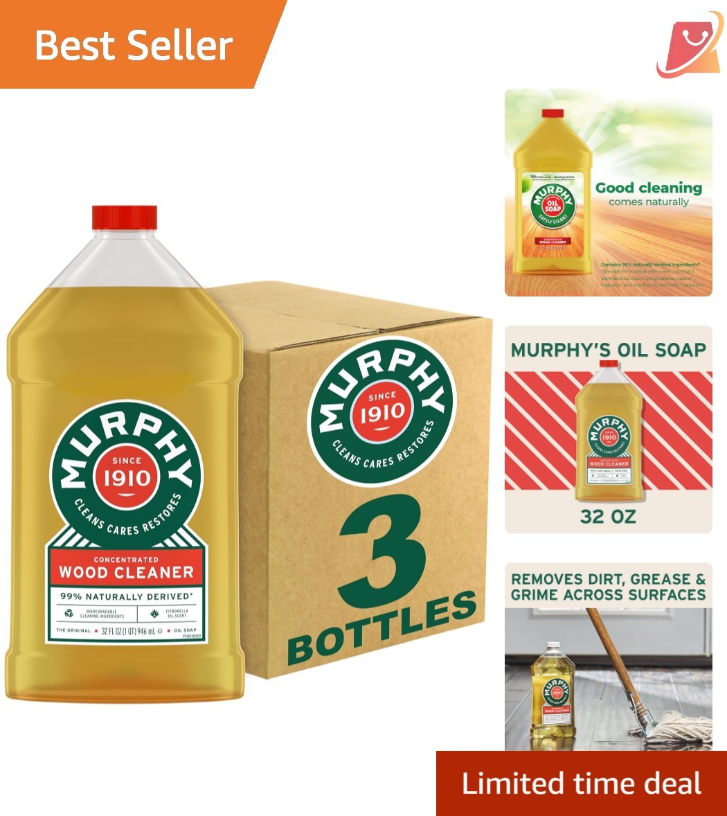 Wood Cleaner Oil Soap Biodegradable Liquid 96 Oz for Floors and Wood Surfaces
