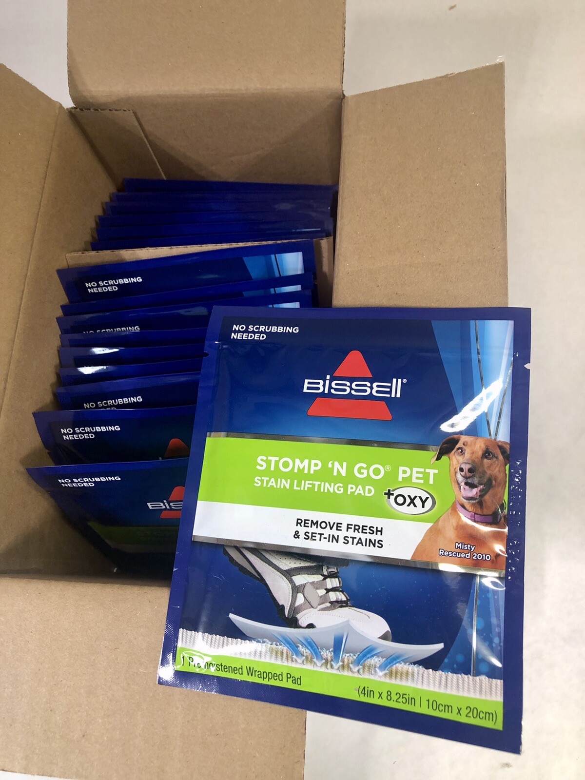 Bissel Stomp ‘N Go Pet Lifting Pads + Oxy Stain Carpet Rug Cleaning, 20 Pack
