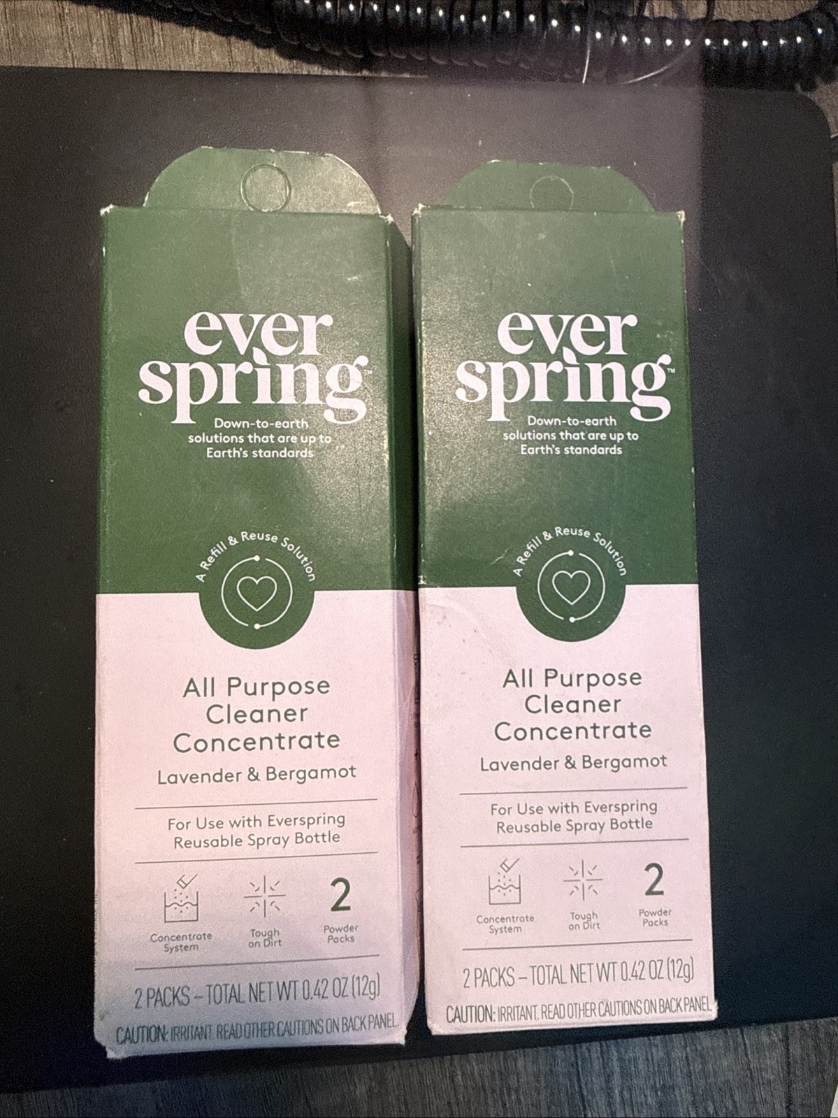 Lot Of 2 Everspring Bathroom Cleaner Concentrates Lemon Mint & Lavender Bergamot