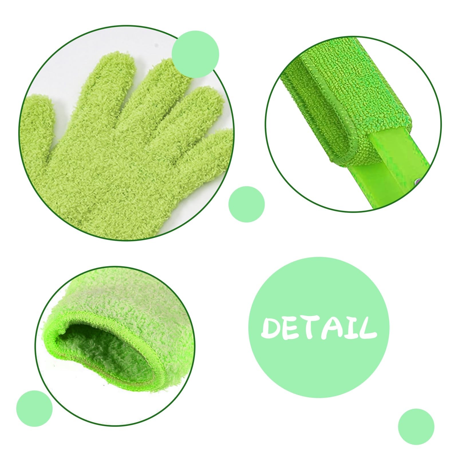 Leaf Cleaning Tongs with 2 Removable Sleeves and 1 Dusting Glove, Washable Re…