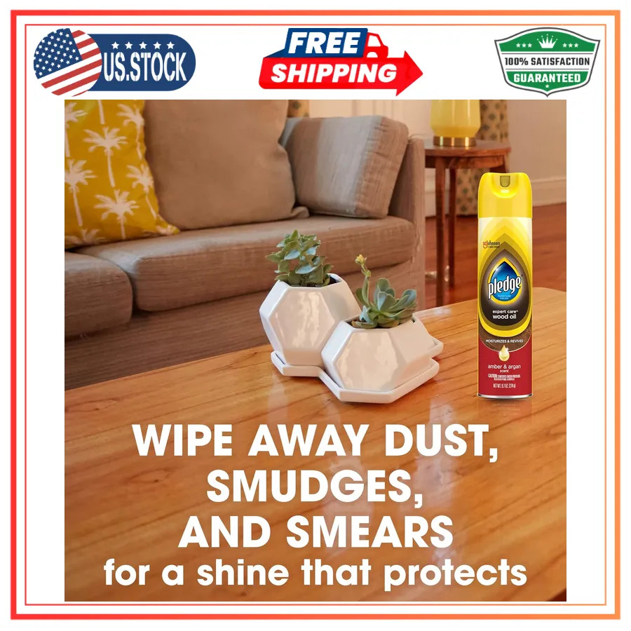 Pledge Moisturizing Wood Oil Furniture Conditioner & Dusting Spray 3 Pack 9.7oz