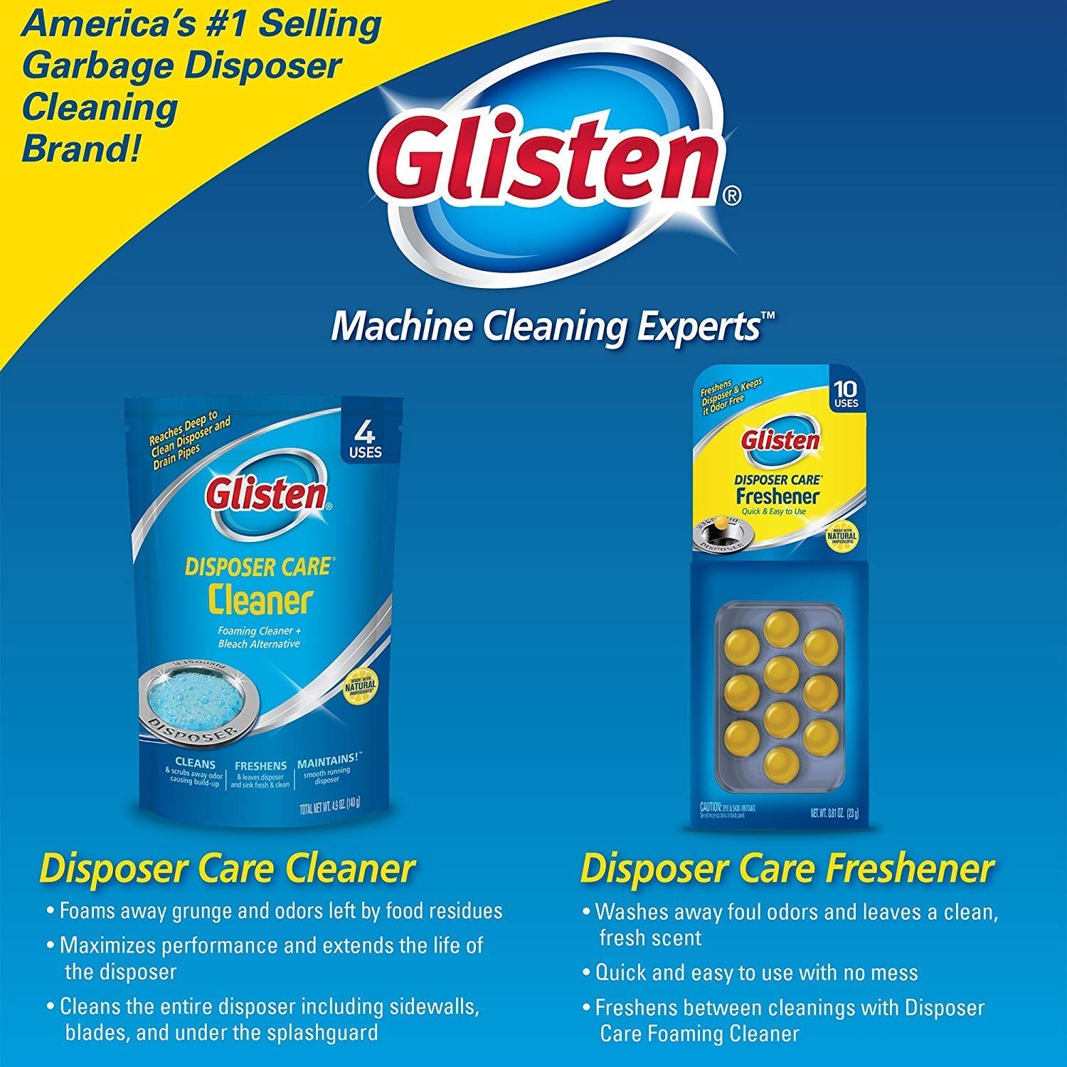 Deep Cleansing Garbage Disposal & Sink Cleaner – Lemon Scented Odor Eliminator