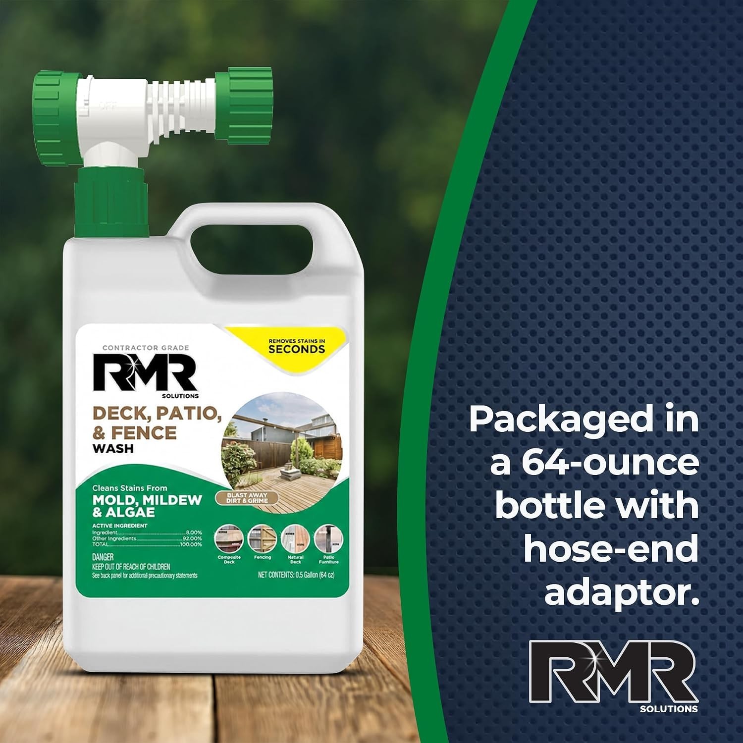 RMR Deck, Patio, & Fence Wash – Commercial-Grade Outdoor Stain Remover for Mo…
